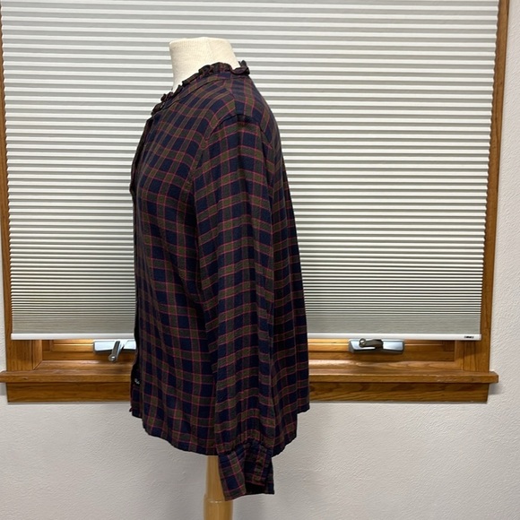 Rails Andi Navy Olive Fuchsia Plaid Button Down Long Sleeve Soft Flannel Shirt - Picture 10 of 13
